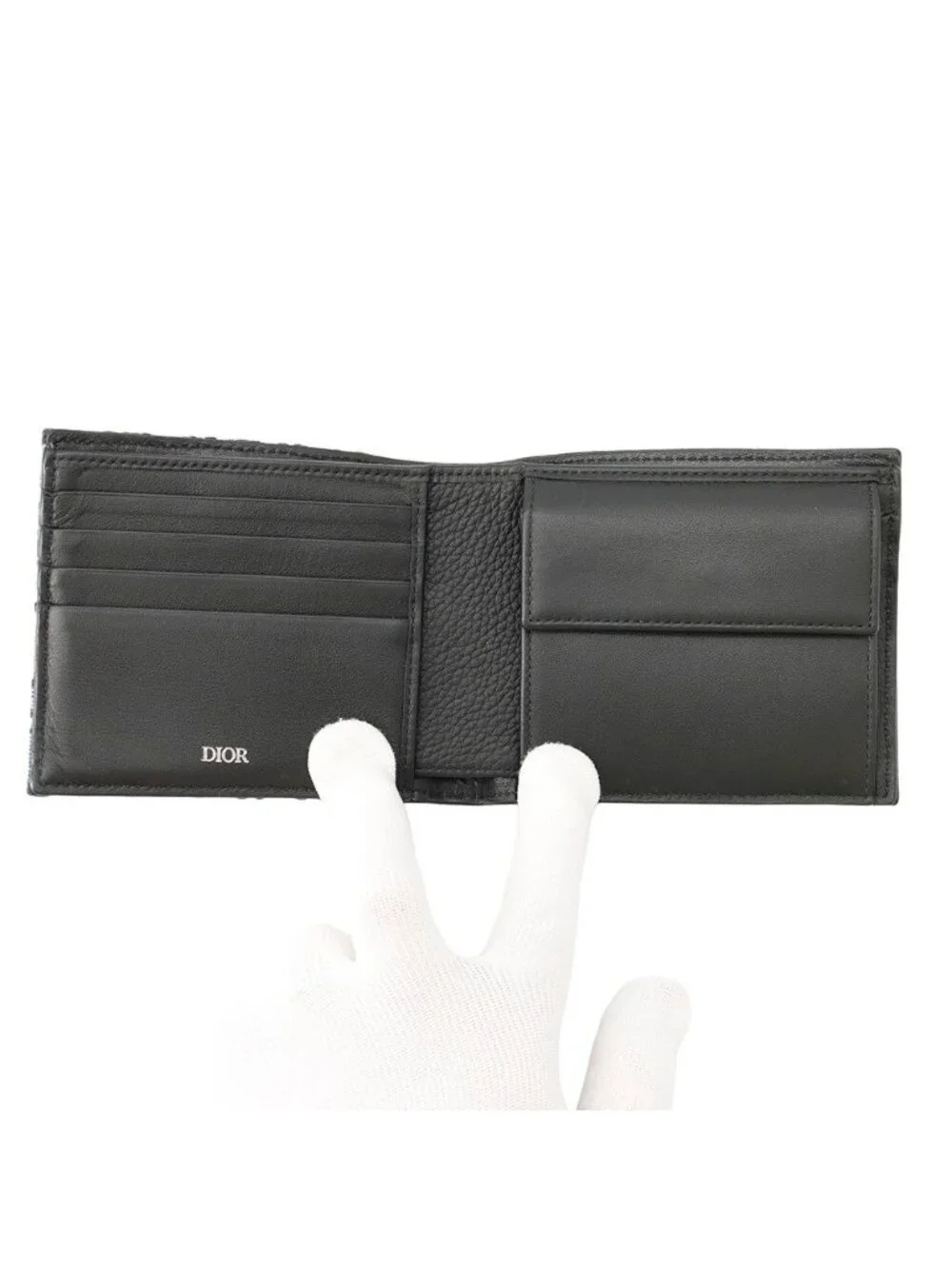 Dior Bifold Wallet Saddle Jacquard Black